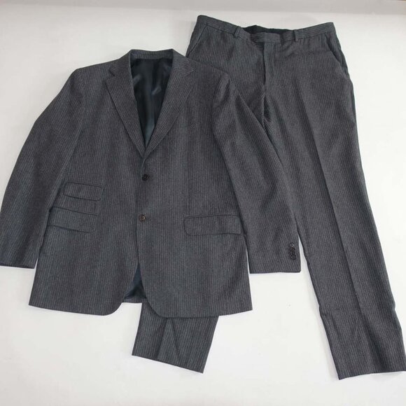 Massimo Dutti Men's 2 Button Suit Size 44 Regular 38 x 33 Charcoal Gray Wool 44R - Picture 1 of 16